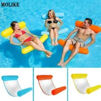 MOLIKE Nước Bơm Hơi Sofa Giường Nổi Có Thể Gập Lại Với Tựa Lưng Phao Nổi Sàn Ghế Bể Bơi Đảng Ghế Nổi