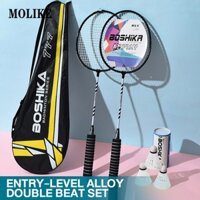 MOLIKE Vợt Cầu Lông  Vợt Đôi Tay Cầm Xốp Hợp Kim Nhiều Màu Người Lớn Sinh Viên Vợt