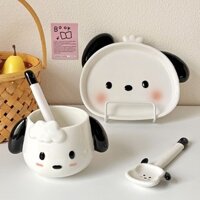 ❤Molly Ưu Tiên Dễ Thương Nhút Nhát Chó Con Cốc Đĩa Bát Bộ Thìa Bộ Đồ Ăn Trẻ Em