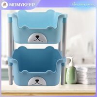 MOMYKEEP Giỏ đựng đồ Kệ sàn hoạt hình 2 tầng để đựng sách Rau củ quả