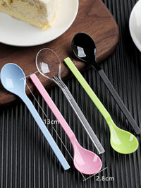 Món Tráng Miệng Dùng Một Lần Thìa Dùng Một Lần Pudding Thìa Nhựa Tay Cầm Dài Khoai Lang Rang Đặc Biệt Kem Bột Thương Mại Thìa Nhỏ Gói Riêng