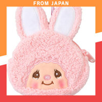 Monchhichi Mini Pouch with Carabiner - Cute Character Keychain Plush Pouch for Girls, Perfect as Mini Wallet or Coin Purse for School Students