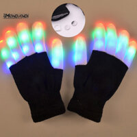 MONDANDI 1 Đôi Găng Tay LED Bật Sáng Cho Người Lớn Trẻ Em Đảng Chống Đỡ Vải Dệt Kim Cho Thoải Mái Ấm Áp Phát Sáng Găng Tay Cho Ngày Lễ Hoạt Động Ngoài Trời Trong Nhà Tiệc
