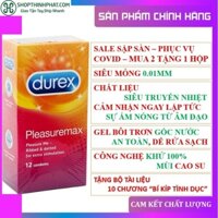 [MỎNG HƠN – NHIỀU GAI HƠN] Bao cao su Durex Pleasuremax có Gai và mỏng hơn – Số lượng 12 cái/ 1 hộp bcs