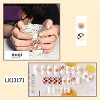 Móng tay giả Baby bear caro wavy line kèm keo LK13171 set24