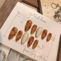 Móng tay giả, bộ 10 móng giả thiết kế xinh tặng kèm dũa keo