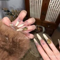 Móng tay giả dán keo bán chạy, móng tay handmade có thể đeo, sáng bóng, gradient mắt mèo, kim cương lớn, nghệ thuật móng tay cao cấp