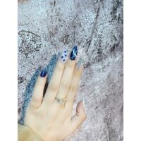 Móng tay giả kèm keo dán màu xanh coban nail