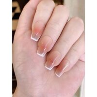 Móng tay giả màu trắng trong suốt bằng tay kiểu Pháp có thể tháo rời và tái sử dụng