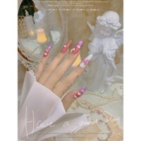 Móng tay gỉa - nail box vẽ đám mây phối màu siêu xinh