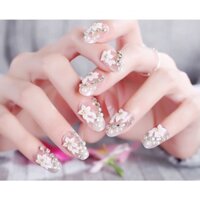 Móng tay giả nail thời trang đính đá - Bộ 24 móng