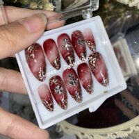 Móng tay giả ,nailbox màu đỏ 33 cá tính (Ảnh thật)