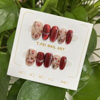 Móng Tay Nghệ Thuật Nguyên Chất Handmade Đeo Giáp Cho Mùa Xuân, Mùa Hè, Mùa Thu, Mùa Đông, Áp Lực Tuyết Vẽ Tay, Mắt Mèo Hoa Mai, Sang Trọng Nhẹ, Thoáng Mát
