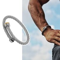 Mỏng Thiết Kế Tinh Tế Vòng Tay Dây Chiến Tranh} Vòng Tay Bện Barbell Mỹ Thể Dục Nam Dây Thép Titan Vòng Tay