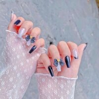 Móng úp thiết kế_Nailbox thủ công làm theo yêu cầu. Tặng dũa- keo- dán móng