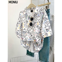 MONIU áo sơ mi nữ áo kiểu hàn quốc nhí nhảnh Tinh tế Tối giản sang trọng WCS25300PR 13Z250328