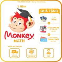 Monkey Math 1 NĂM Toàn quốc [E-voucher] - Voucher Mã học Toán tiếng Anh chuẩn Mỹ cho bé