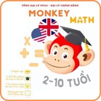 Monkey Math  Trọn đời,1 Năm  - APP Toán tiếng Anh chuẩn Mỹ cho bé - 1 năm