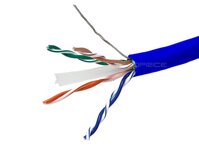 Monoprice Cat6 Ethernet Bulk Cable - Network Internet Cord - Solid, 550Mhz, STP, CM, Pure Bare Copper Wire, 23AWG, No Logo, 250ft, Blue