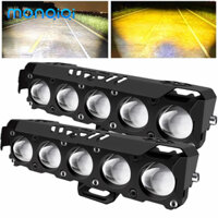 MONQIQI Đèn pha LED xe máy hai màu cao và thấp 3/4/5 mắt chống thấm nước