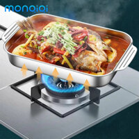 MONQIQI Khay inox đa năng, khay đựng topping, ăn lẩu thập cẩm, cá chép om dưa, chất liệu inox 304.