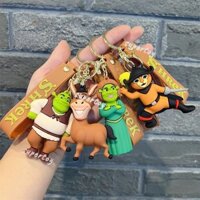 Monster Shrek Móc Khóa Shrek / Fiona / Puss In Boots / Donkey Nam Nữ Móc Khóa Móc Khóa Dành Cho Trẻ Em / Xe Ô Tô Cho Hoạt Hình Dễ Thương Ba Lô Mềm 3D Chất Lượng Cao Móc Khóa