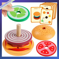 Montessori Đồ Chơi Mô Tơ Bằng Gỗ Cho Bé 3 Tuổi (burger)