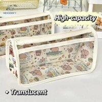 MOODRIFT Kawaii Trong Suốt Hello Kitty Bút Chì Trường Hợp Sanrio Pochacco Bút Túi Công Suất Lớn Capybara Mỹ Phẩm Túi Văn Phòng Phẩm Tổ Chức