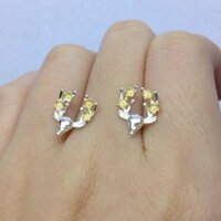 MOON BẠC THẬT bông tai hươu cài hoa mai vàng