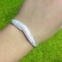 MOON SILVER vòng tay mặt lượn sóng full đá cz