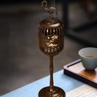 Moon-watching Lư Hương Phong Cách Trung Hoa Ba Chiều Lư Hương Kết Hợp Loại Lồng Đầu Đốt Hương Cổ Đa Năng Đồng Thau Bộ Lư Hương