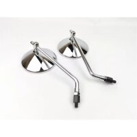 Mooreaxe Dành Cho Xe Yamaha Mio Fazzio 125 Benelli Panarea 125 Honda Metropolitan Giorno NCH50 Gương Xe Máy Màu Đen Bạc lồi Gương Chiếu Hậu Với Bu Lông 10mm Và 8mm Mặt Sau