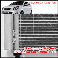 Morning 04-11 Dàn nóng điều hòa Kia máy lạnh tản nhiệt xe hơi ô tô đời 2005 2008 2009 1.0 1.1 puly đầu mặt hít lốc lạnh