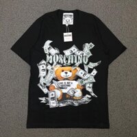 MOSCHINO Áo thun nam in hình đầu lâu màu đen cá tính
