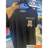 Moschino / Áo thun thông thường mới Macron màu bị chặn gấu bông tay ngắn dáng rộng