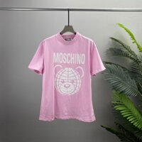 Moschino Short SleeveTT-shirt Digital Direct Injection3DLetter Printing Pattern Men and Women Same Style Top