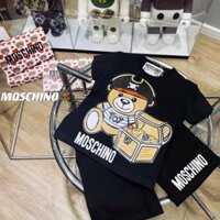 Moschino1536 Bộ Đồ Thể Thao Nam Nữ Bé Hai Mảnh Phù Hợp Với Phong Cách Áo Sơ Mi Quần Short Phù Hợp Với