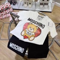 Moschino2052 Quần Short Tay Ngắn Thể Thao Phù Hợp Với Bé Trai Bé Gái Trẻ Em Bộ Đồ Hai Mảnh