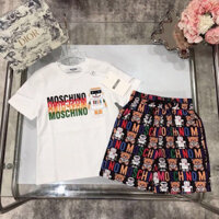 Moschino2563 Bộ đồ bé trai Áo thun ngắn tay cho bé + Quần Short Bộ đồ in chữ hợp thời trang Bộ đồ hai mảnh