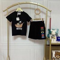 Moschino6515 Bé Trai Bé Gái Mùa Hè Tay Ngắn Phù Hợp Với Phong Cách Mới Trẻ Em Quần Áo Mùa Hè Quần Áo