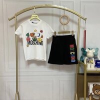 Moschino8525 Quần Short Tay Ngắn Mùa Hè Phù Hợp Với Gấu Dễ Thương Top Nam Nữ