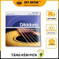 Một bộ 6 dây đàn guitar acoustic DADDARIO EJ26 - Dây Daddario Phosphor Bronze sỡ hữu tính chất mềm mại sáng và cân bằng âm thanh Duy Guitar Store phụ kiện guitar giá tốt