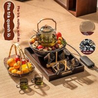 Một bộ hoàn chỉnh cho gia đình gốm điện trong nhà Lò sưởi ấm sữa Máy pha trà thủy tinh