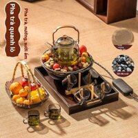 Một bộ hoàn chỉnh cho gia đình gốm điện trong nhà Lò sưởi ấm sữa Máy pha trà thủy tinh