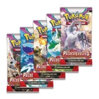 Một Booster Pack Pokémon TCG chính hãng từ box Paldea Evolved có 11 lá và 1 lá Code game 1459 d35 1-5