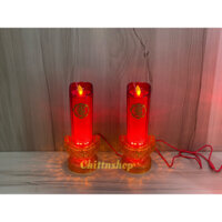 MỘT CẶP ĐÈN THỜ NẾN- ĐÈN CẦY ĐIỆN TỬ CAO 23CM