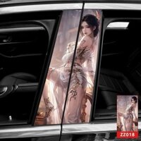 Một Cặp Miếng Dán Xe Ô Tô Cửa Trung Tâm Trụ Dán Cửa Sổ Giữa B Trụ Dán Cá Tính Sáng Tạo Chống Trầy Xước Phim