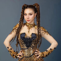 Một chiếc dây chun buộc Tóc Biểu Diễn - Chùm 4 Sợi Tóc Giả Thắt Bím Đuôi Sam Mix Xoắn Thừng Y2K Dành Cho Dancer X217