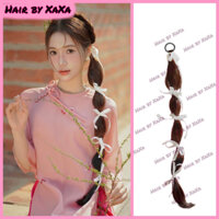 Một chiếc dây thun buộc Đuôi Tóc Giả Thắt Nơ Ruy Băng Chụp Ảnh Áo Dài Tết 2025 - X227