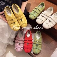 Một đôi giày nữa⭐ Phong Cách Ba Lê Nơ Màu Hồng Bơm Phẳng Nữ Mùa Xuân Mới Retro Pháp Mary Jane Giày